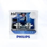 ราคา หลอดไฟหน้ารถยนต์ฟิลลิป PHILIPS H4 12V 60/55W 4000K Xenon ultimate effect BlueVision ultra รหัส 12342 (23651322832)