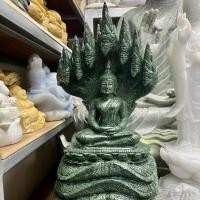 ราคา พระนาคปรก แกะสลัก จากหินเขียวอินเดีย พระนาคปรก 7 เศียร หน้าตัก 5 นิ้ว (20679938488)