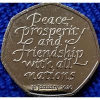 ราคา เหรียญ​อังกฤษ​ UK, 50​ Pence, (วาระ​ที่ระลึก​อังกฤษ​ออกจากEU), #1342T, ไม่​ผ่าน​ใช้​ UNC (15178844892)