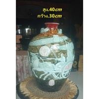 ราคา แจกัน.งานเก่าเก็บ เป็นงานลายนูน3D ลวยลายกำแพงเมืองจีน ลายเส้นรูปภาพเป็นลายนูน สูง40 กว้าง30 cm สินค้าในไทย+ส่งทุกวัน (43026132979)