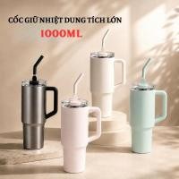 ราคา คุณภาพสูง ถ้วยเก็บอุณหภูมิสแตนเลส 316 ความจุขนาดใหญ่ 1000มล ถ้วยเก็บอุณหภูมิมีหูจับและหลอด (40383368048)