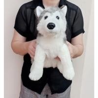 ราคา ตุ๊กตาสุนัขไซบีเรียนฮัสกี้ ขนนุ่ม Realistic Siberian Husky Dog ท่านั่ง ขนาด 12 นิ้ว (24414900530)