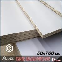 ราคา ไม้อัดเมลามีนสีขาว 18mm 50x100 cm (100x50 cm) ไม้อัดขาวด้าน 1 หน้า 18 mm 50x100 cm (56758053951)