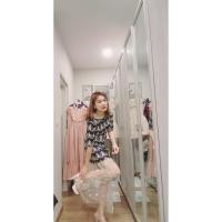 ราคา ชุดเดรสสีน้ำเงินปักเลื่อมสีเงินสลับสีน้ำเงิน (28393180448)