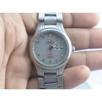 ราคา นาฬิกา Vintage มือสองญี่ปุ่น ELGIN USA TITANIUM SOLAR DRIVE QUARTZ ผู้ชาย ทรงกลม เพชรแท้ หน้าเทา สายTitaniumแท้38mm (41026711804)