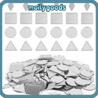 ราคา MOILYHD 200PCS DIY Craft Mirror Stickers, Multi Shape รอบสามเหลี่ยมกระจกกระเบื้อง Decals, Creative อะคริลิค 2.5 ซม.กาว Backing Mirror Wall Art สติกเกอร์ตกแต่งบ้าน (53264046333)
