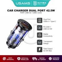 ราคา USAMS Car Charger Dual Port USB C+USB Car Charger Fast Charge 42.5W (28265188678)