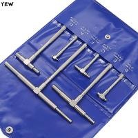 ราคา YEW 6 ชิ้น/เซ็ต Telescoping Gauge ชุดสําหรับเครื่องมือปรับภายในอย่างรวดเร็วเงิน 8-150 มม. (5/16 "-6") Hole Gauges T-Bore Scale Caliper (57665438832)