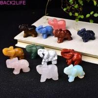 ราคา BACK2LIFE งานฝีมือหิน Handmade แกะสลักธรรมชาติตกแต่งบ้านช้าง Amethyst Rose Quartz ตกแต่งขนาดเล็ก (47416144365)