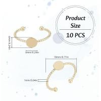 ราคา NICENEEDED 10 ชิ้นแหวนเปล่าทอง, 14K เปิดปรับ Pad แหวนฐาน,ถาดฐานแบนสําหรับเครื่องประดับทํางานฝีมือ DIY (47964531000)
