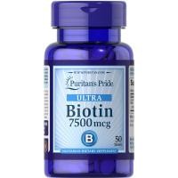 ราคา puritan ไบโอติน Biotin 7500 mcg 50 เม็ด (28254669945)