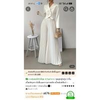 ราคา มือ 1 ชุดเซ็ทสีครีม เสื้อสูท คลุมเบลเซอร์ + กางเกงอัดพลีท เนื้อผ้าโพลีทรงสวยค่ะใส่แยกชิ้นได้ size s รอบอก 34 ความยาว 1 (26024913738)