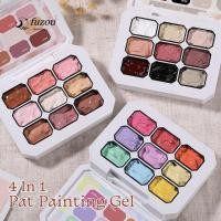 ราคา FUZOU 4IN1 Pat Ombre Gel Nail Polish, Mini 9 สี Easy Gradient ภาพวาดเจล,ที่มีสีสันเล็บฝรั่งเศส UV Solid Paint Art GEL ของขวัญ (40914278420)