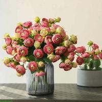 ราคา Jenniferaa 15 หัวประดิษฐ์ Camellia ดอกไม้ปลอมผ้าไหม Camellias ดอกไม้ตาราง Centerpiece (44483846158)