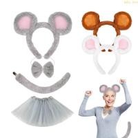 ราคา BLove* ฮาโลวีนเมาส์เครื่องแต่งกายเมาส์หูแถบคาดศีรษะหางกระโปรงสัตว์ Dressing Up Set (51366402948)