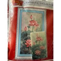 ราคา 9ct ภาพวาดปักครอสติชดอกบัว 60x100 ซม. ผ้าซินเจียงพร้อมเข็มกลัดเพชรตามภาพ (42930947650)