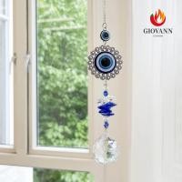 ราคา GIOVANNI Devil Eye Suncatcher, ผีเสื้อคริสตัลบอลแขวนคริสตัลตกแต่ง,ตกแต่งสวน Rainbow Maker เครื่องประดับ Rhinestone Sun Catcher จี้หน้าต่างแขวน (54066081022)