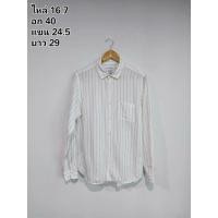 ราคา เสื้อเชิ้ตผ้าลินิน Global Work มือสอง (8402979856)