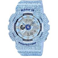 ราคา Casio Baby-G นาฬิกาข้อมือผู้หญิง สายเรซิ่น รุ่น BA-110DC-2A3 - สีฟ้า (283188319)