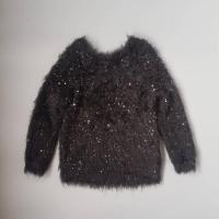 ราคา H&M เสื้อกันหนาวเด็กสีดำแขนยาวขนเทียมกากเพชรสีดำ 2-4ปี มือสอง (28815055716)