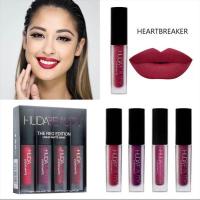 ราคา Fuan 4PCS ยี่ห้อ HUDA BEAUTY Matte กันน้ํา Lasting ลิปสติก Beauty Makeup Lip Gloss (54257303615)