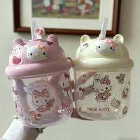 ราคา ฤดูร้อนคิตตี้มูลค่าสูงน่ารักแบบพกพาสาวถ้วยน้ําเด็กนักเรียนขวดน้ําฟางถ้วยพลาสติก ฉัน (46214586543)
