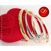 ราคา กำไลข้อมือ หุ้มทอง24K ไม่แพ้ ไม่ลอกไม่ดำ ทอง เงิน นาก (8114574816)
