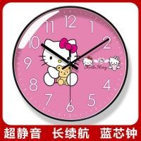 ราคา Ultra-Silent 6907 นาฬิกาแขวนห้องนั่งเล่น HELLO KITTY การ์ตูน Early Education นาฬิกาแขวนเงียบกวาดนาฬิกาควอทซ์ที่สอง (43631911114)