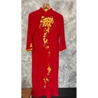 ราคา ชุดเวียดนามสีแดงปักลาย (40277983894)