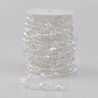 ราคา Aurora Diamond Shape 12 มม. + 4 มม. Pearl Abs Pearl Bead สร้อยข้อมือใน Roll Florist DecoDream 彩链条 花卷包装点 (18793640117)