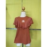 ราคา เสื้องานป้ายไฮโซสีส้ม แขนระบาย (3374664142)