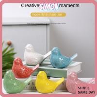ราคา SIMON 1/2PCS นกจําลอง, เซรามิค 6 สีเครื่องประดับนก, ตกแต่งงานฝีมือจําลองสัตว์ตกแต่งบ้าน (53015850318)