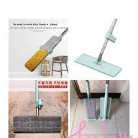 ราคา Flat Mop ไม้ถูพื้น พร้อมผ้า 2 ผืน แบบรีดน้ำในตัว Lazy Mop /0938 (42322054650)
