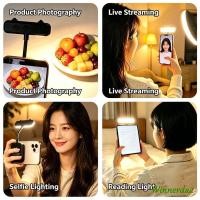 ราคา WIN ยืดหยุ่นแขนแม่เหล็ก selfielight สําหรับสมาร์ทโฟน 5 อุณหภูมิสี 2500K ถึง 4500K และ 5 ความสว่าง configuratio (57266017373)