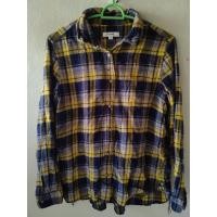 ราคา เสื้อเชิ้ตแขนยาว ลายสก็อตสีเหลืองกรม (49559785733)
