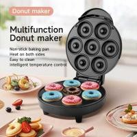 ราคา เครื่องทําโดนัท เครื่องทําอาหารเช้าในครัวเรือน มัฟฟินขนาดเล็ก ปิ้งขนมปังโดนัท เครื่องทําโดนัท 7 หลุม (45113466072)