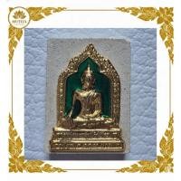 ราคา ​พระผงหลวงพ่อทองคำ บุทองลงยา รุ่นแรก วัดไตรมิตรวิทยารามวรวิหาร กทม. ปี 2546 เนื้อผงพุทธคุณพิมพ์ซุ้มกนกลงยาสีเขียว (313) (47513075170)