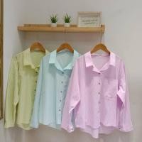 ราคา BON BON Shirts เสื้อเชิ้ตแขนยาว พลัสไซต์ สำหรับคนอ้วน สาวอวบ (26057343234)