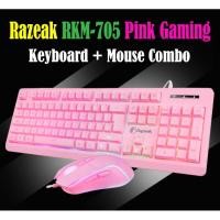 ราคา Razeak RKM-705 ชุดมีไฟ เมาส์ คู่ คีย์บอร์ด Keyboard + Mouse Combo สีชมพู (18145220184)