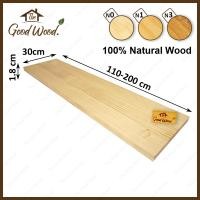 ราคา ชั้นวางของ ไม้สน หนา 18 mm. กว้าง 30 cm. x ยาว 110-200 cm. AB ต่อลายเส้นตรง ไม้สนประสาน ไม้สนนอก (20593751696)