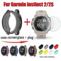 ราคา Compatible For เคส Garmin Instinct 2 solar Case Garmin Instinct 2 เคส + Screen Protector + Anti-shatter Dust Plug เคส Garmin Instinct 2 Screen Protector Protective Cover Clear TPU Instinct 2S ฟิล์ม Te