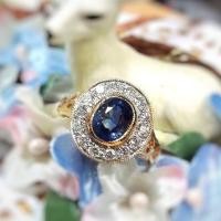 ราคา (ของจริงสวยมาก)แหวนไพลินล้อมเพชร ทรงโบราณ ท่านเจ้าขุน ใส่สวยได้ทั้งชายหญิงจ้า (1142924193)