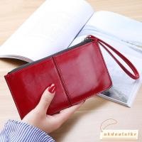 ราคา ไอโอเคดีดีล1กระเป๋าสตางค์คลัทช์ผู้หญิง,ซิปกระเป๋าใส่เหรียญวินเทจ,หนังหญิงน้ํามันขี้ผึ้งสายรัดข้อมือกระเป๋าสตางค์ (54660796230)