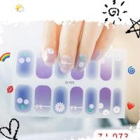 ราคา [โปรโมชั่น] Zj Series สติ๊กเกอร์ติดเล็บ 14 สติ๊กเกอร์/Sheep Ice Transparent Phototherapy Nail Polish Film Semi-Transparent Jelly Color Waterproof Long-Lasting Non-Ion High-End Nails Stickers Full Colo