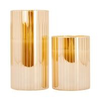 ราคา GlobalHouse COZY เทียน LED 2ชิ้น/กล่อง รุ่น LILIN ขนาด 7.5x7.5x10ซม. / 7.5x7.5x15ซม. สีทอง สินค้าของแท้คุณภาพดี (18759558885)