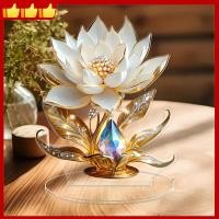 ราคา เครื่องประดับอะคริลิคดอกบัวคริสตัลสีทองหรูหรา 2ง ฝัง พลอยเทียม และฐานโปร่งใสสําหรับห้องนั่งเล่นโต๊ะตกแต่งบ้าน (25448272964)