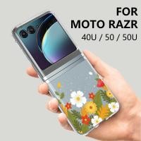 ราคา สําหรับ Moto Razr 70 Casing PC Hard Ultra-Thinโปร่งใสดอกไม้ออกแบบสําหรับ Moto Razr 50 Ultra / 2023 Razr 40 Ultra / 2024 50 / 2025 60 (25748389685)
