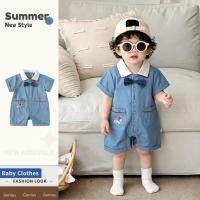ราคา บอดี้สูทแขนสั้นแบบอังกฤษ สำหรับทารกแรกเกิดถึง 2 ขวบ ชุดเด็กชาย ลายแฟชั่นสีฟ้า (49208549193)