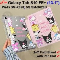 ราคา สําหรับ Samsung Galaxy Tab S10 FE+ 13.1" Wi-Fi SM-X620 5G SM-X626B อะคริลิค 3+Y พับขาตั้งฝาครอบกรณี (48865774532)
