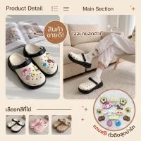 ราคา รองเท้าหัวโตส้นตึกดีไซน์ทูโทนสลับสี ตัวติดใหม่ รองเท้าแตะเสริมส้นหนาสไตล์สปอร์ตเกาหลี นุ่มเบาใส่สบายกันน้ำรัดส้น 2in1 E3 (47616449992)